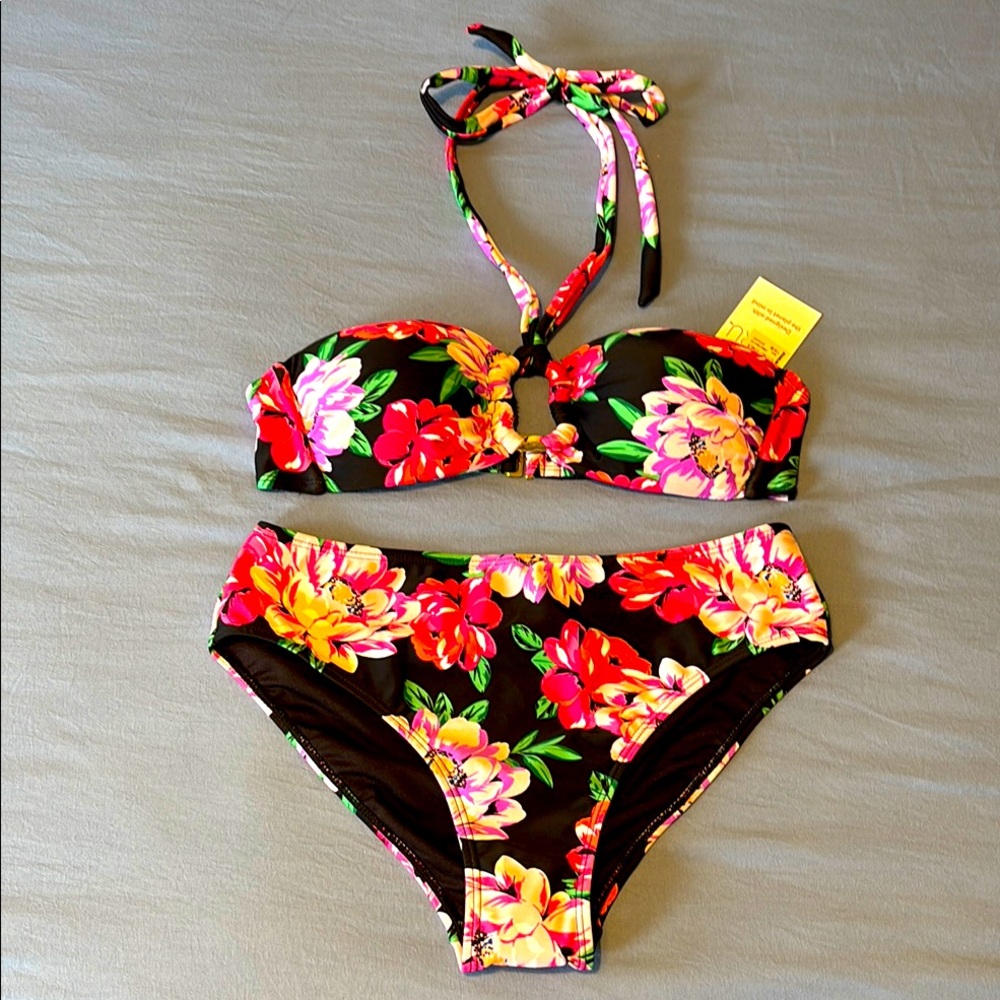 Floral Bikini Set with Halter Top